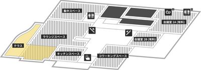 Salud　Work コワーキングスペースの間取り図