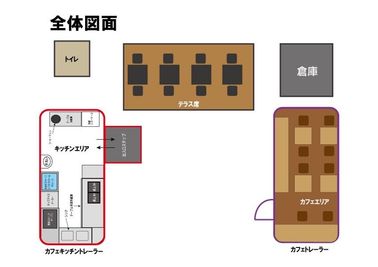 トレーラー3台分すべて使用できます！ - パーティスペース・レンタルキッチン　cafe96base　八尾 パーティスペース・レンタルキッチン　cafe96baseの間取り図