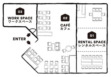 CAFE&SPACE　L.D.K CAFE&SPACE L.D.K.　ワークスペースの間取り図