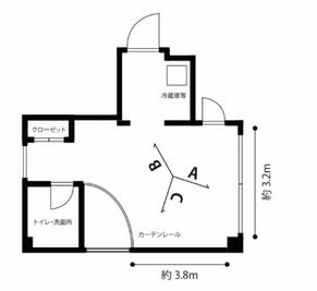 フォトスタジオや貸し会議室などに使えます。習い事やセミナーにも。 貸し会議室やセミナーもできる貸しフォトスタジオ豊洲の間取り図