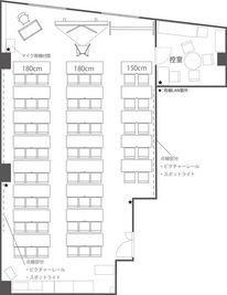 【PARM-CITY131貸会議室　Room4A】レイアウト図面｜スクールスタイルで貸出しとなります｜ - PARM-CITY131貸会議室 仙台｜PARM-CITY131貸会議室　Room4A｜最大59名の間取り図