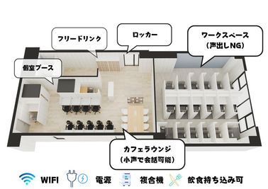 勉強カフェ堺なかもず 勉強カフェ堺なかもず 個室ブース直予約(A-Room)の間取り図