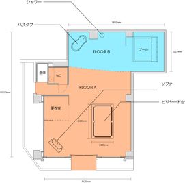 Photo Studio NY 水中撮影可能なスタジオの間取り図