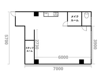 スタジオ寸法です。 - 代々木村田マンション 505 STUDIO YOYOGI 撮影スタジオの間取り図