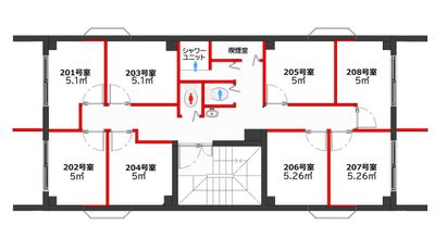 グリーンハウス　新宿市谷 新宿市谷 -206号室貸切個室の室内の写真