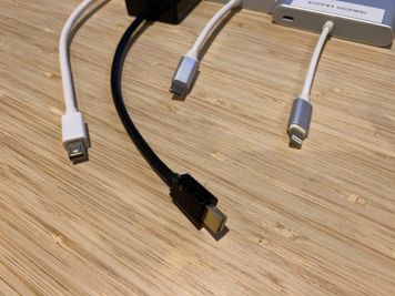 差込口タイプ：Lightningケーブル・USB Type-Cケーブル・Mini DisplayPort – HDMI - INBOUND LEAGUE 【新宿三丁目駅徒歩2分】セミナールーム 100名の設備の写真