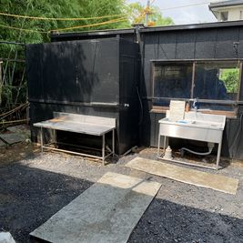 調理場です♪
水も出ます！ - 秘密基地アージット壇子森 プライベートBBQスペースの設備の写真