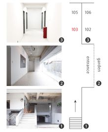 順路 - gallery metabo 【京セラ美術館徒歩7分】質の高いギャラリー&スタジオ スペースの入口の写真