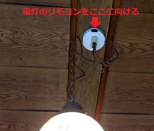 丸い電灯のリモコン受信器はここです。 - Toga40（とがよんじゅう） 貸し個室の入口の写真