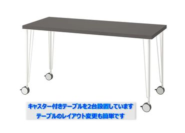 実際のテーブル天板の色はホワイトです。 - 【神田HB会議室】&【神田 風月】 NEW OPEN🍀会議・撮影・各種懇親会・ゲーム・施術等に♪の設備の写真