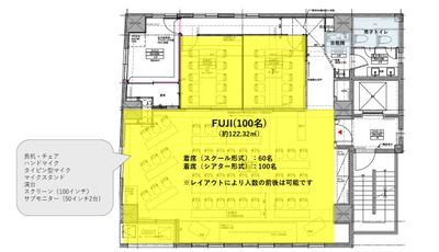 INBOUND LEAGUE 【新宿三丁目駅徒歩2分】セミナールーム 100名の室内の写真