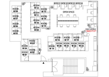 H¹T本八幡南口（サテライト型シェアオフィス） ROOM W 23の室内の写真