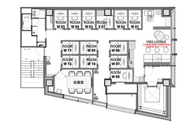 H¹T新橋銀座口（サテライト型シェアオフィス） ROOM W 05の室内の写真