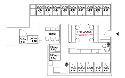 H¹T品川シーサイド（サテライト型シェアオフィス） ROOM L 09の室内の写真