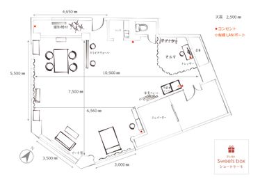 レイアウト図 - Studio Sweetsbox 東日暮里 【商用利用】ショートケーキ[多目的スタジオ]の室内の写真