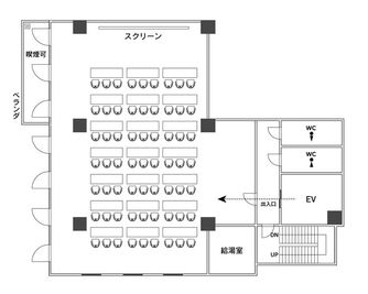 完成予定のレイアウト図 - BasisPoint Lab. 新橋赤レンガ通り店 セミナールーム/大会議室の室内の写真