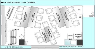 島型レイアウト（6名×3島） - ラビットスペース 築地市場 ラビットスペース　築地市場の室内の写真