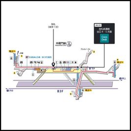 錦糸町駅の構内図 - CocoDesk [JM-02]錦糸町駅　改札前通路 出口4・5方面　２番ブース CocoDesk [JM-02]の室内の写真