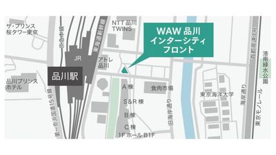 アクセスマップ - WAW品川インターシティフロント 【4000円/時間】　木の香りがする 8名用「会議室D」の室内の写真