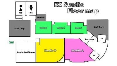 館内フロアマップです。 - EXスタジオ麹町 動画配信・撮影スタジオ Dの室内の写真