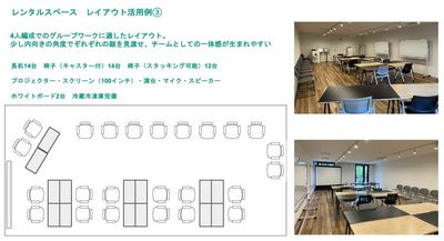 レイアウト活用例③ - WAW赤坂第35興和ビル 【26名着座可能】レイアウトが自由自在なレンタルルームの室内の写真