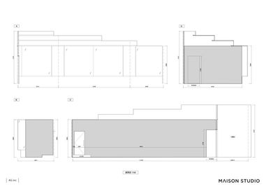 展開図、グレー部分が白壁部分になります。 - MAISON STUDIO 展示会やPOPUP・ギャラリーに最適なレンタルスペースの室内の写真