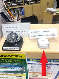 受付にはレンタルスペース担当者が常駐しておりません。専用のベルを鳴らし、その場でお待ちください（受付のスタッフは英会話教室のスタッフです） - IBカルチャースタジオの入口の写真