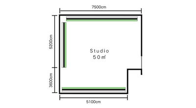■ 天井高2.6m 引き最大7.5m - スタジオエクストリーム東京 【杉並区】一人でも大丈夫！配信・撮影・収録サービスプランの室内の写真