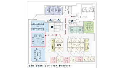 店内マップとお部屋への道順です。 - relark大宮　貸し会議室 No.102大会議室【可動式机タイプ】（レイアウト変更可）のその他の写真