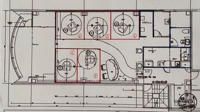スペース平面図です赤枠内のスペースが各自の使用可能スペースになります - 未病ケアシェアスペース 多目的レンタルスペースの室内の写真