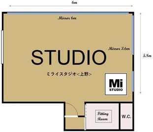 上野スタジオ間取図、個室フィッテングルームあり - ミライスタジオ上野女子 ミライスタジオ＜上野女子＞_なりたい自分になる。の室内の写真