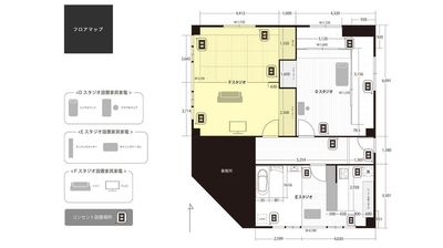 studio ideal 洋室と和室がひと続きの空間【スタジオF】の室内の写真