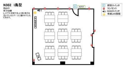 島型 - 銀座ユニーク貸会議室7丁目店 N302の室内の写真