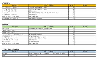 STUDIO B＆控室（ROOM B）備品リスト - 鶯谷STUDIO STUDIO Bの設備の写真