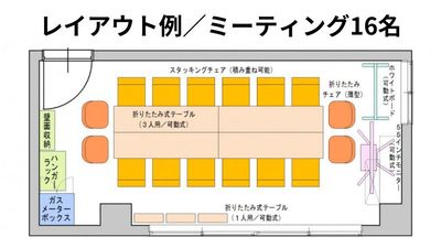 机を向かい合わせにした会議レイアウト例です。 - ブルースペース西新宿403の室内の写真